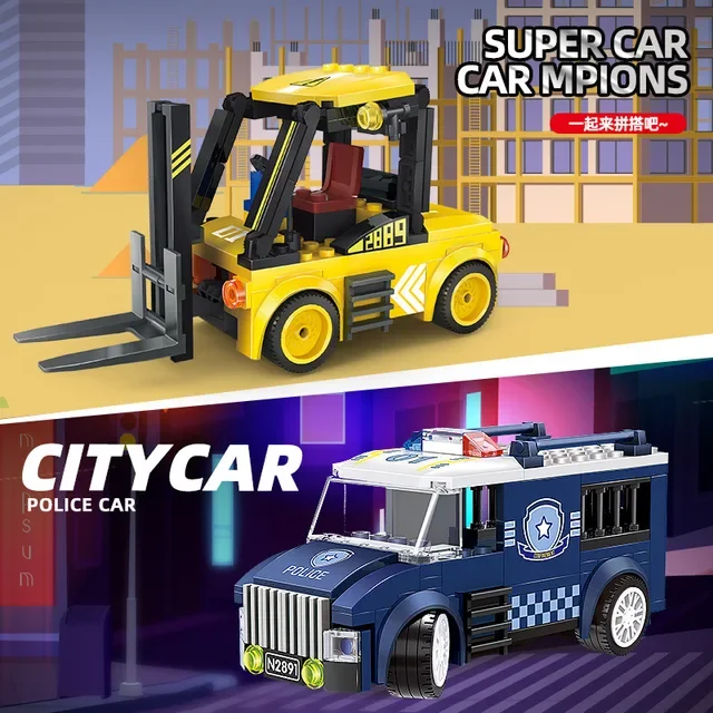 City Racing Car Building Blocks Speed Champion Sport Vehicle Technical Model Assembly MOC Bricks Education Toys For Kids Gifts