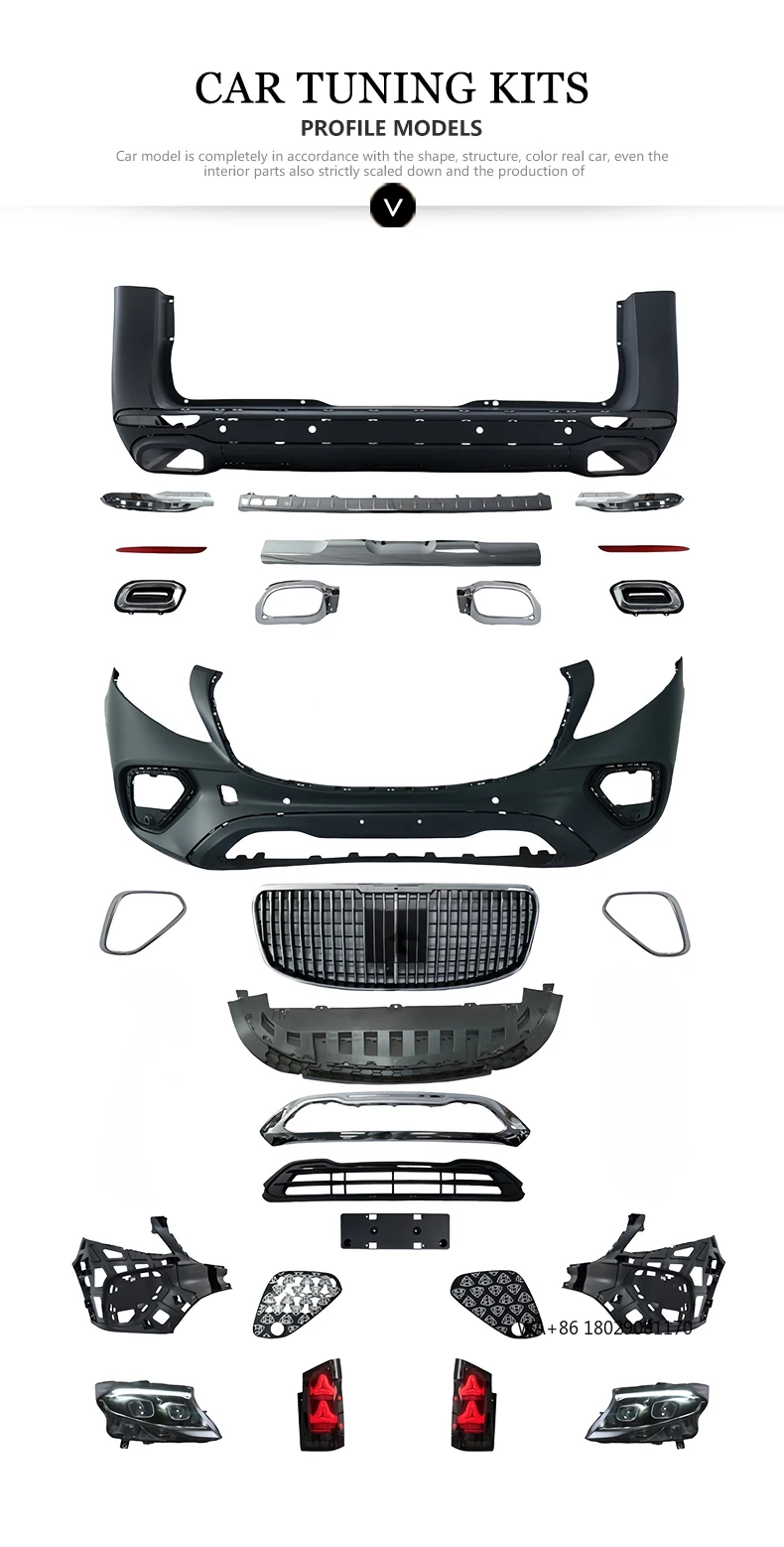 

V-Class 2016-2023, модификация автомобиля, модель 2024, передний/задний бампер, болт, неразрушающий комплект кузова для VITO
