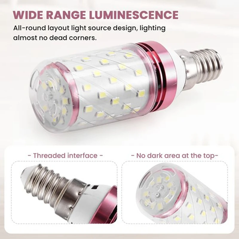 DT16 E14 LED Corn Bulb 12W 10 Pack 3 Color Temperature Dimmable Candle Light Bulb for Home Chandelier Decor