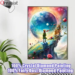 Diy Crystal Diamond Mosaic Embroider Landscape Moon Full Fairy Dust Drill Diamond Painting Craft Kit Girl Rhinestones Home Decor