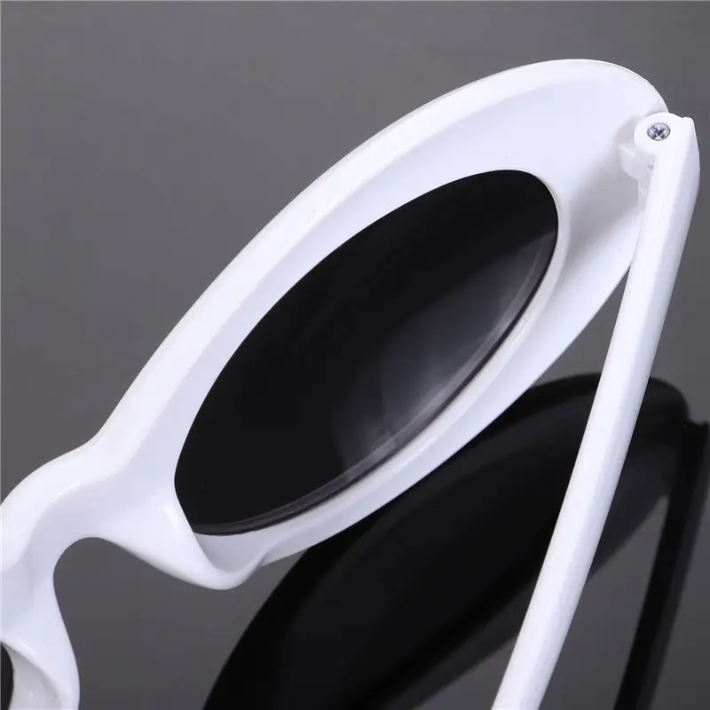 TEXU 3X خمر البيضاوي النظارات الشمسية النساء الرجعية مكبرة رجل الموضة الإناث الذكور Eyewearuv400 الشمس الزجاج الأبيض S17022 #4