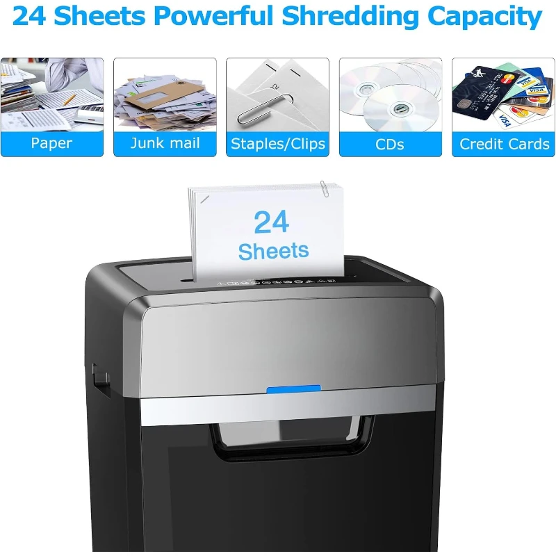 24-Sheet Cross-Cut P-4 High Security Heavy Duty Paper Shredder