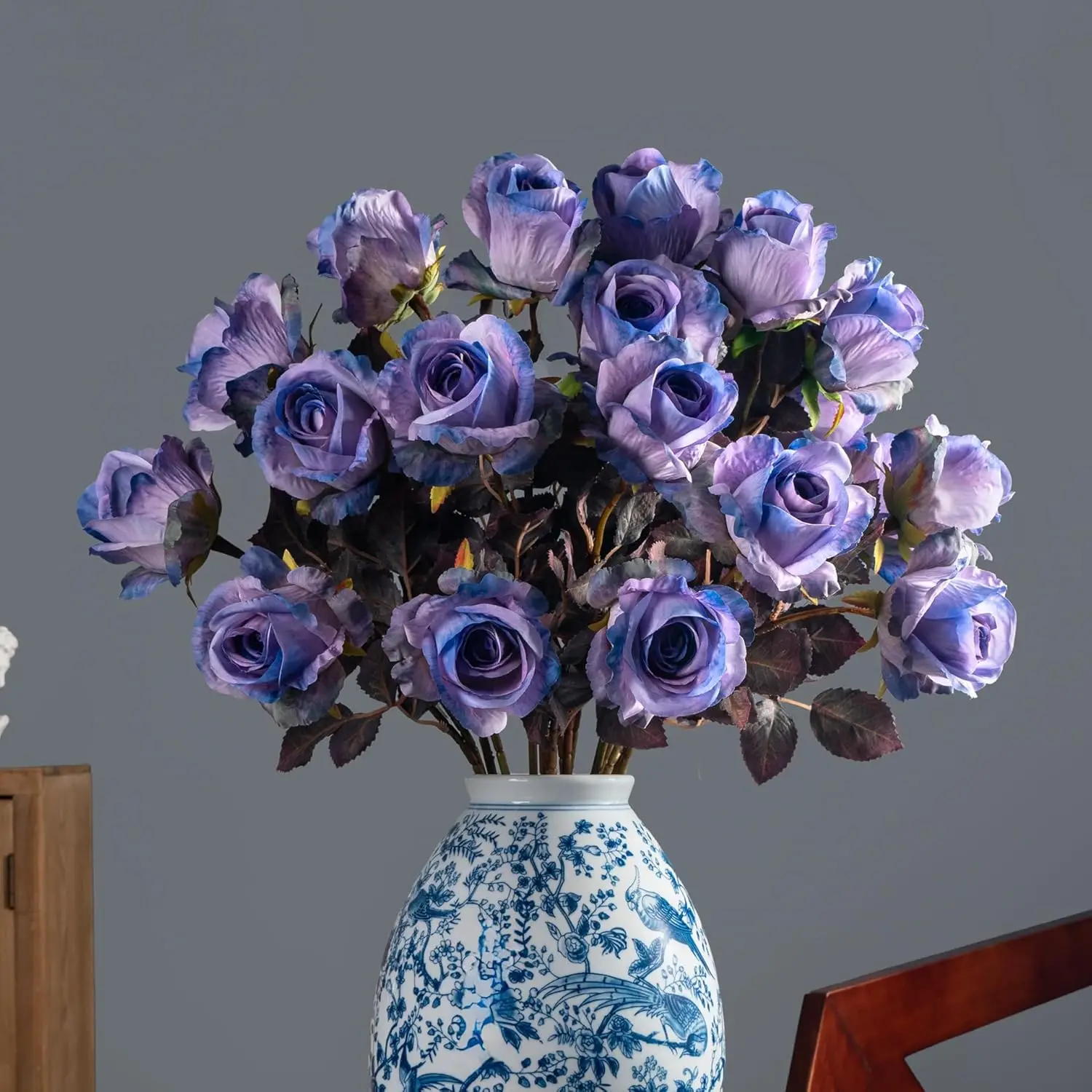 

Artificial Flowers Artificial Roses Fake Roses 20PCS Long Stem Artificial Flowers for Tall Vase Silk Rose Suitable for I