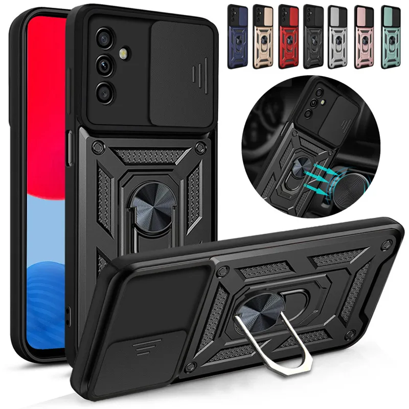 Push Pull Camera Protect Case For Samsung Galaxy A13 A23 A33 A53 A73 M23 F23 M33 M53 M52 A03 Core Bumpers Shockproof Armor Cover