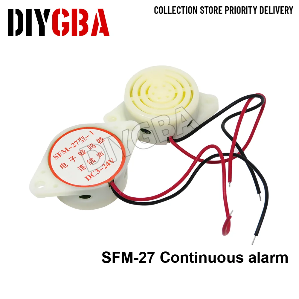 5PCS SFM-27 Active Buzzer High-decibel 3-24V 12V 95DB Passive buzzer 12085 16R / YD15240 17x7mm 0905 Active Buzzer 3V 5V 12V