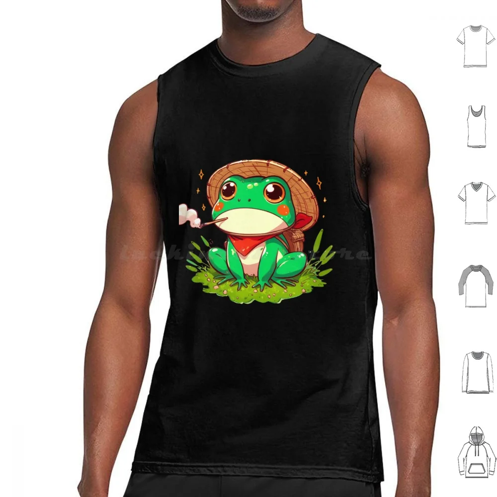 

Frog Tank Tops Print Cotton Frog Frogs Tadpole Ghibli Ghibli Inspired Studio Ghibli Cute Cute Frog Asian Japanese