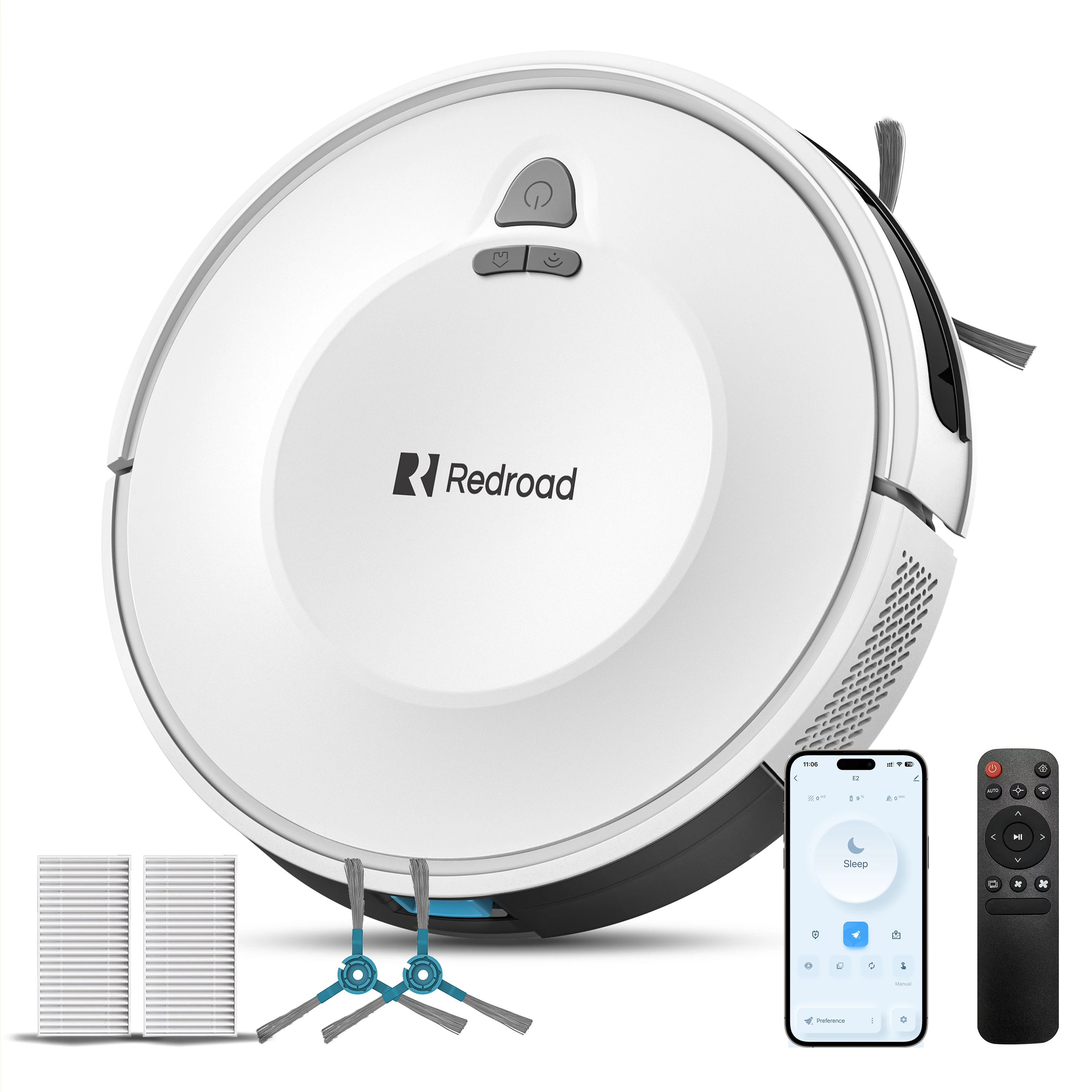 Image of Roboter-Staubsauger Mopp LDS Lidar Redroad E6,10,000 Pa Smart Planned Mapping Home Bodenwaschen Teppich Tierhaare reinigen, 140 Min Laufzeit,funktioniert mit Alexa und Google Assistant,2.4G