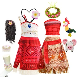 Moana Dress for Girls Cosplay Princess Costume 2024 Birthday Party Summer Beach Dresses