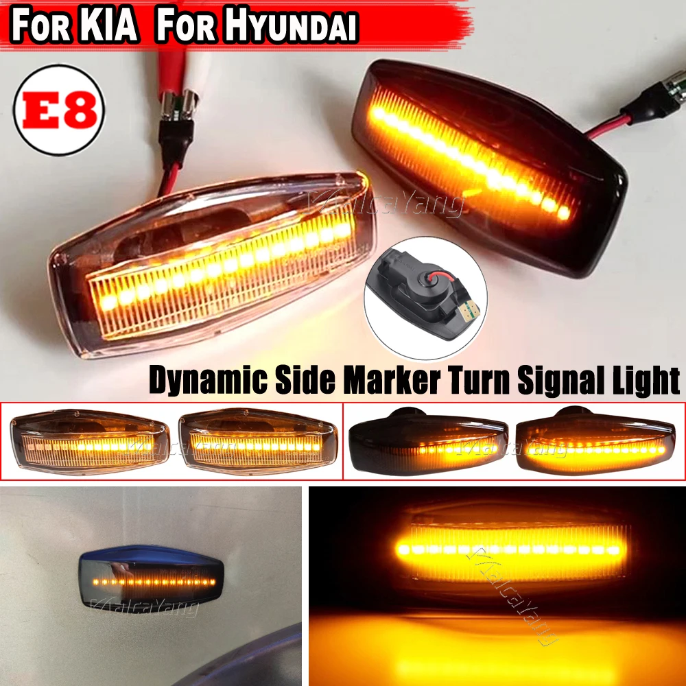 Hochwertige 2-teilige LED-Seitenmarkierungsleuchte mit dynamischem Blinker für Hyundai Elantra, Getz XG, Tucson. – Detail 3