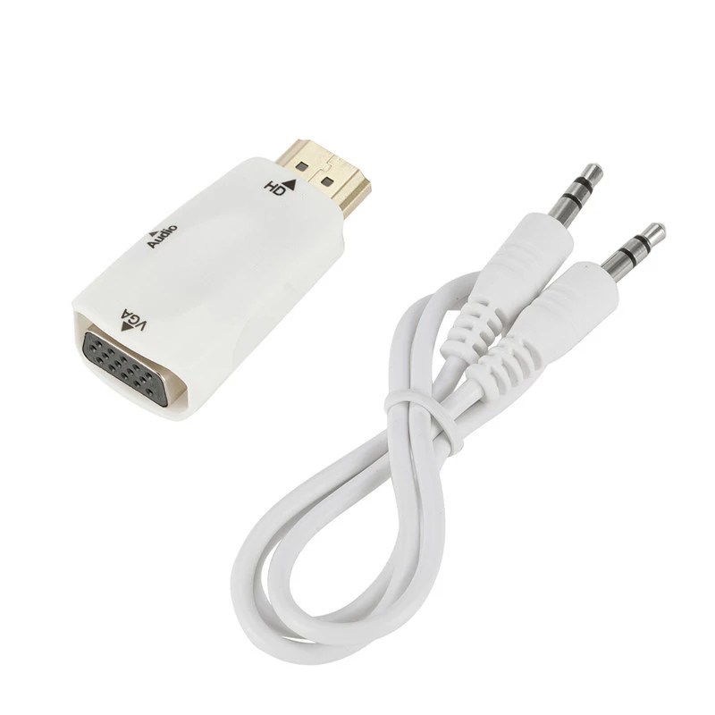 

HDMI-Compatible to VGA Adapter, Support 1080P Full HD, With 3.5mm Cable, 3.5 AUX Jack, for HDTV, Monitor, Projector, PC Computer
