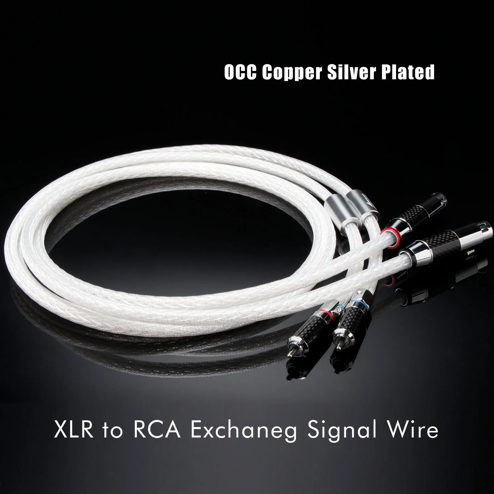 Paar HiFi-XLR-Kabel mit Pfeil, OCC-Kupfer, versilbert, XLR-Stecker, 3-polig, symmetrischer Stecker, 12 Kerne, für Verstärker, DAC, TV, Auto-Audio – Detail 9