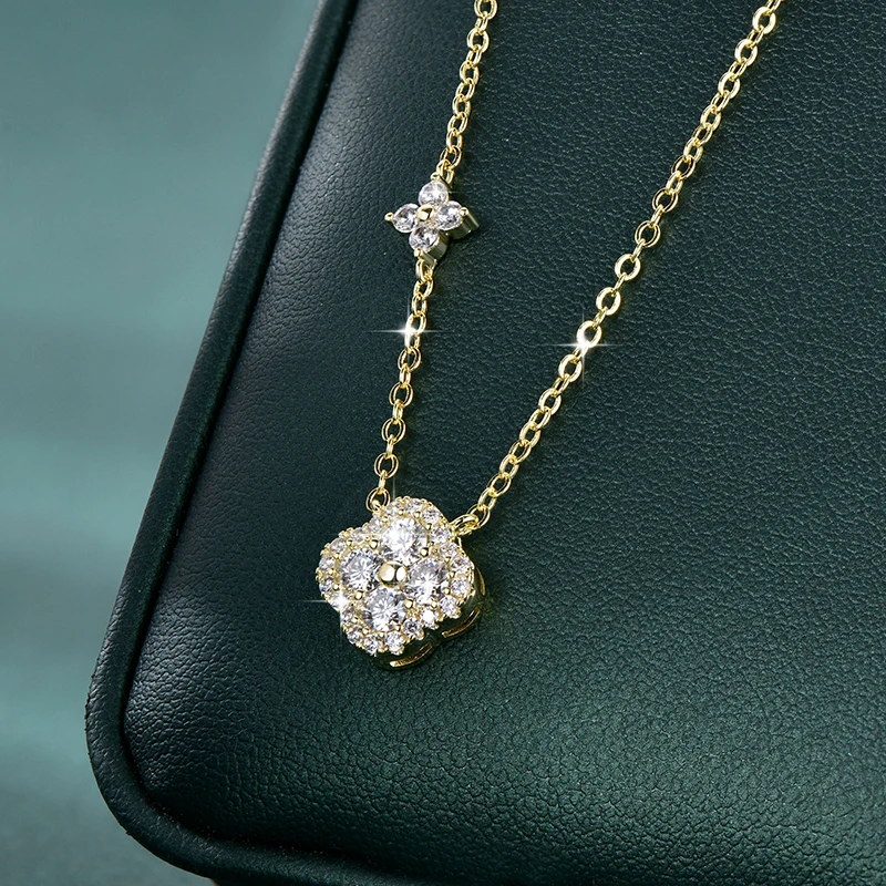Rrjzz GRA-zertifizierte D-Color VVS1 Moissanit-Anhänger-Halskette, Labor-Halskette mit Imitationsdiamant für Frauen, Charm-Halskette, Schmuck, Geschenk – Detail 5