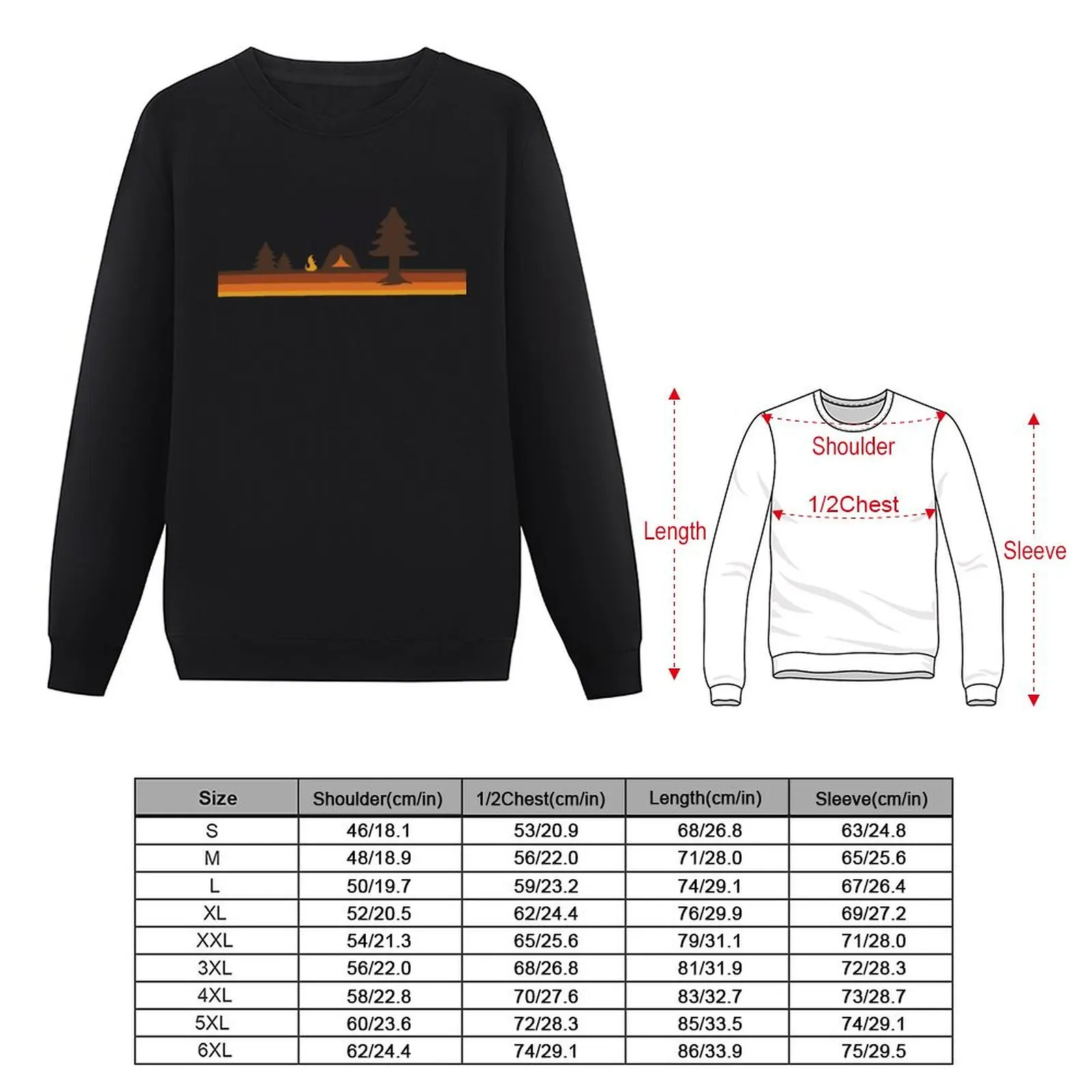 Happy Camper (Retro, 70s, Camping) Sweatshirt mens clothing male clothes hooded sweatshirts