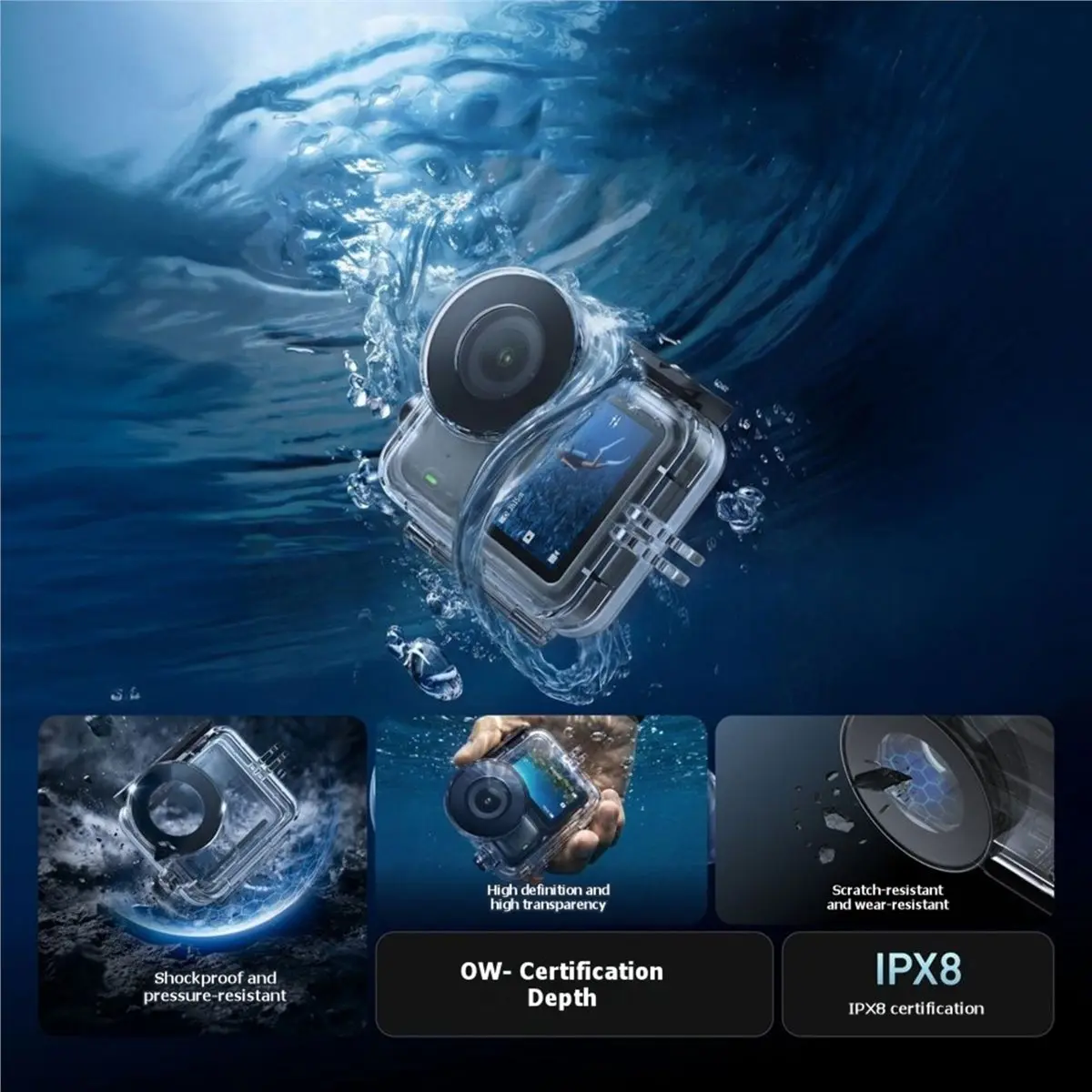 OKgood 60M Waterproof Case for DJI Osmo Nano Professional Underwater Dive Housing Shell for Snorkeling Surfing Swimming