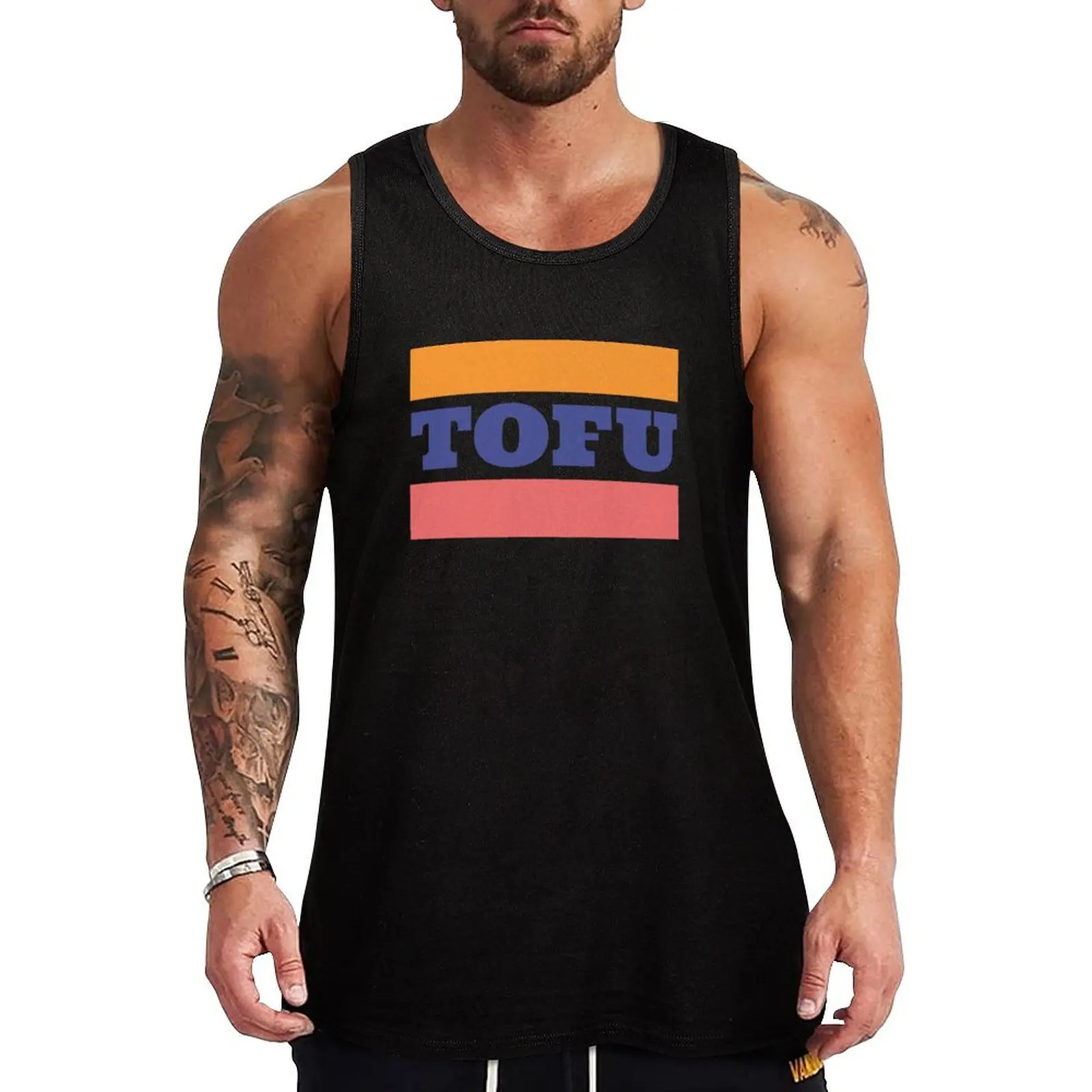 Retro Tofu Tank Top running shirt underwear T-shirt sports Bodybuilding shirt male top