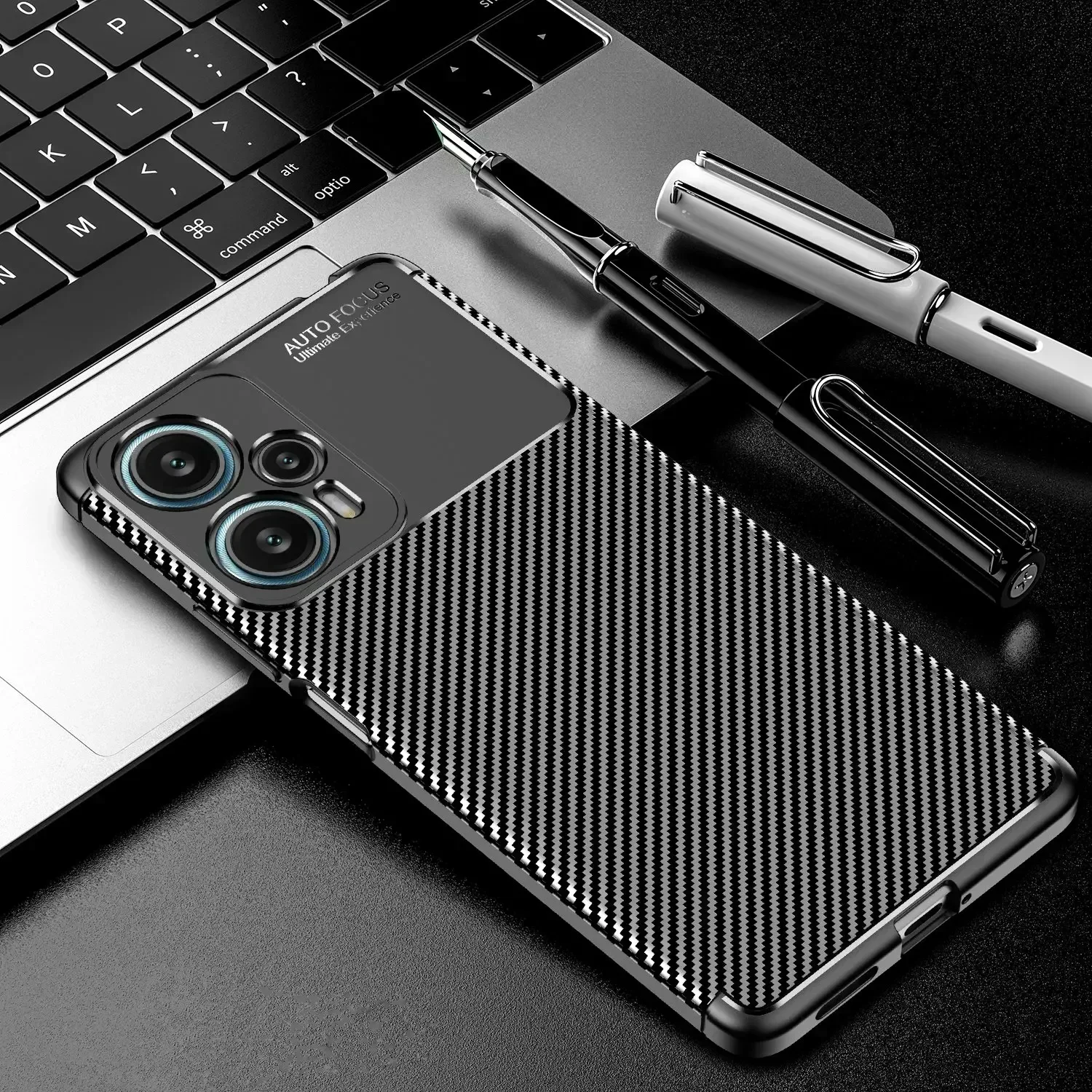 Para Poco F5 funda para Xiaomi Poco F5 Coque Shell Fundas de lujo de negocios suave funda protectora de fibra de carbono para teléfono Poco F5