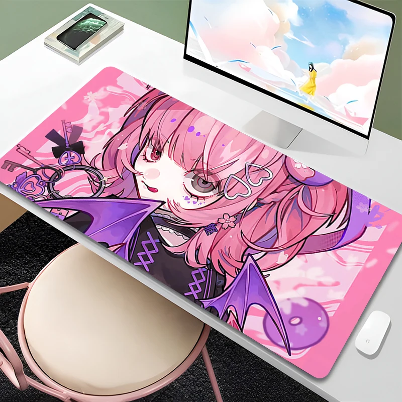 

Mouse Pad PC Kawaii Pink Devil Anime Girl Mousepad Large Gamer Cabinet Keyboard Rug Laptop Gaming Accessories Extended Desk Mat