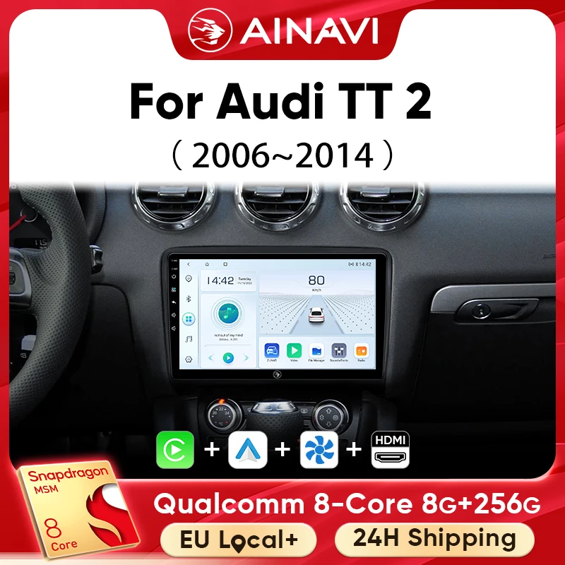 Ainavi Autoradio 2 DIN Per Audi 2006 2008 2010 2014 TT 2 Wireless Carplay Android Auto Audio Car Multimediale 8 Core HDMI GPS 4G