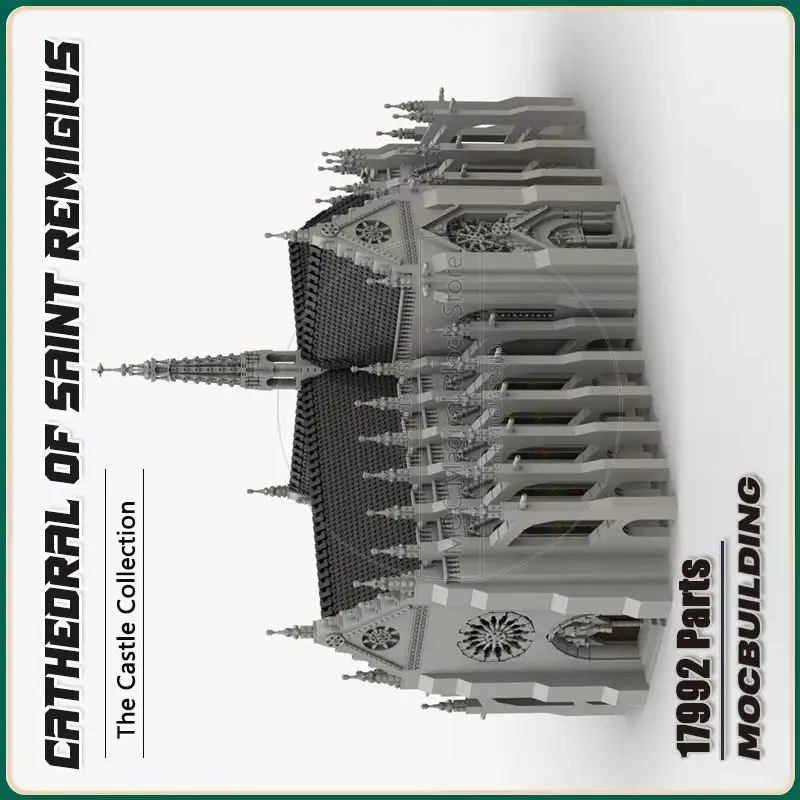 Construir catedral de saint remigius moc blocos de construção clássico modelo de referência tecnologia tijolos diy brinquedos aniversário presente natal