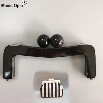 20 cm schwarze oder weiße Perle Beige Big Ball Verschluss Acrylharz Geldbörsenrahmen mit Schrauben Obag Griffe Drop Ship Geldbörsenrahmen