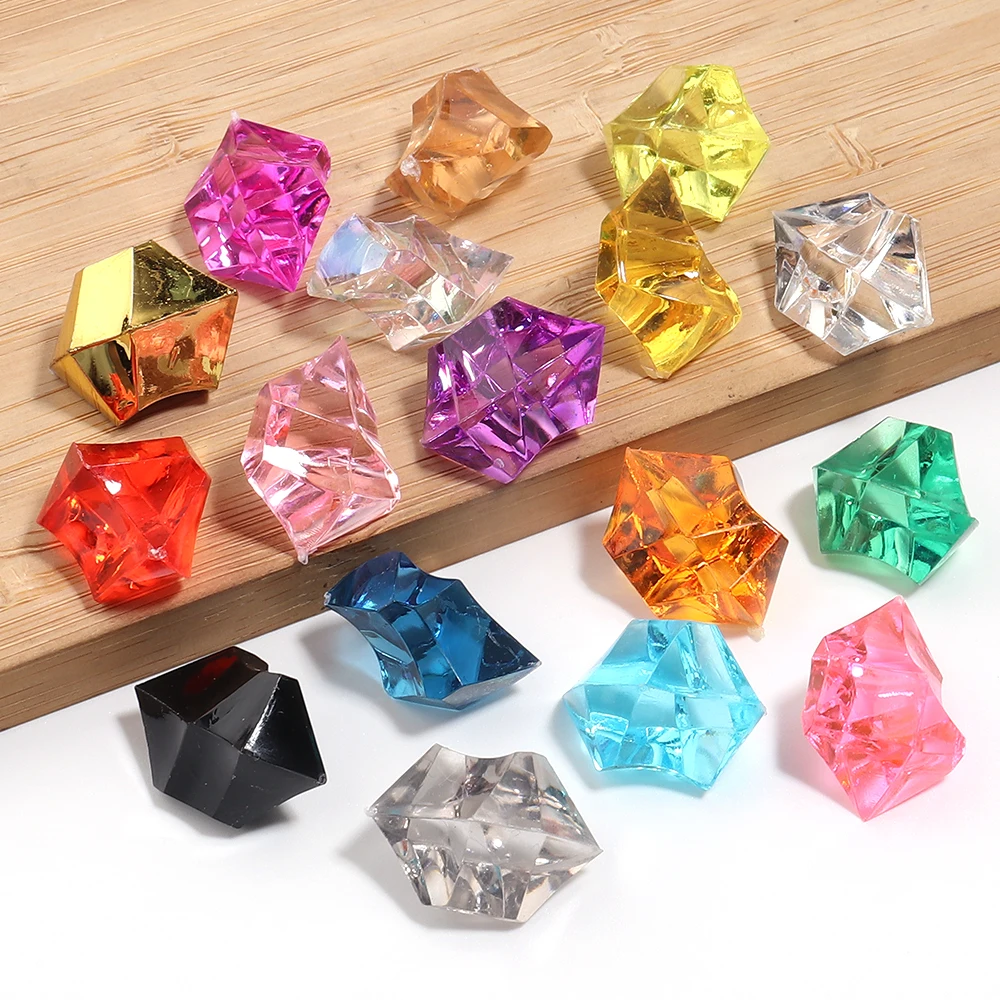 50 Stück Acrylperlen ohne Loch, transparent, mit Crushed-Ice-Effekt, unregelmäßige Kristallperlen für DIY-Bastelarbeiten, Vasen, Fotorahmen, Hochzeits- und Partydekoration – Detail 6