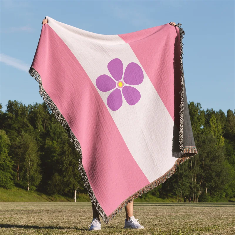 

Aertemisi Sapphic Women Loving Women WLW Sapphist LGBT Rainbow Jacquard Fringed Woven Throw Blanket