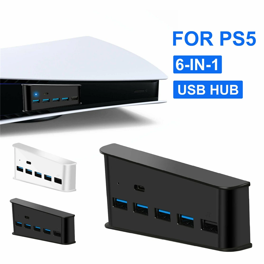 USB Hub For Sony PS5 /PS4 Pro Console 5-Ports Extend USB Hub Adapter High Speed Splitter