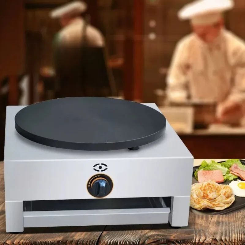 Commercial Crepe Maker Gas Powered Teflon Non Stick Coating 2800Pa 40cm Cooking Surface Pancake Machine For Street Food Stall