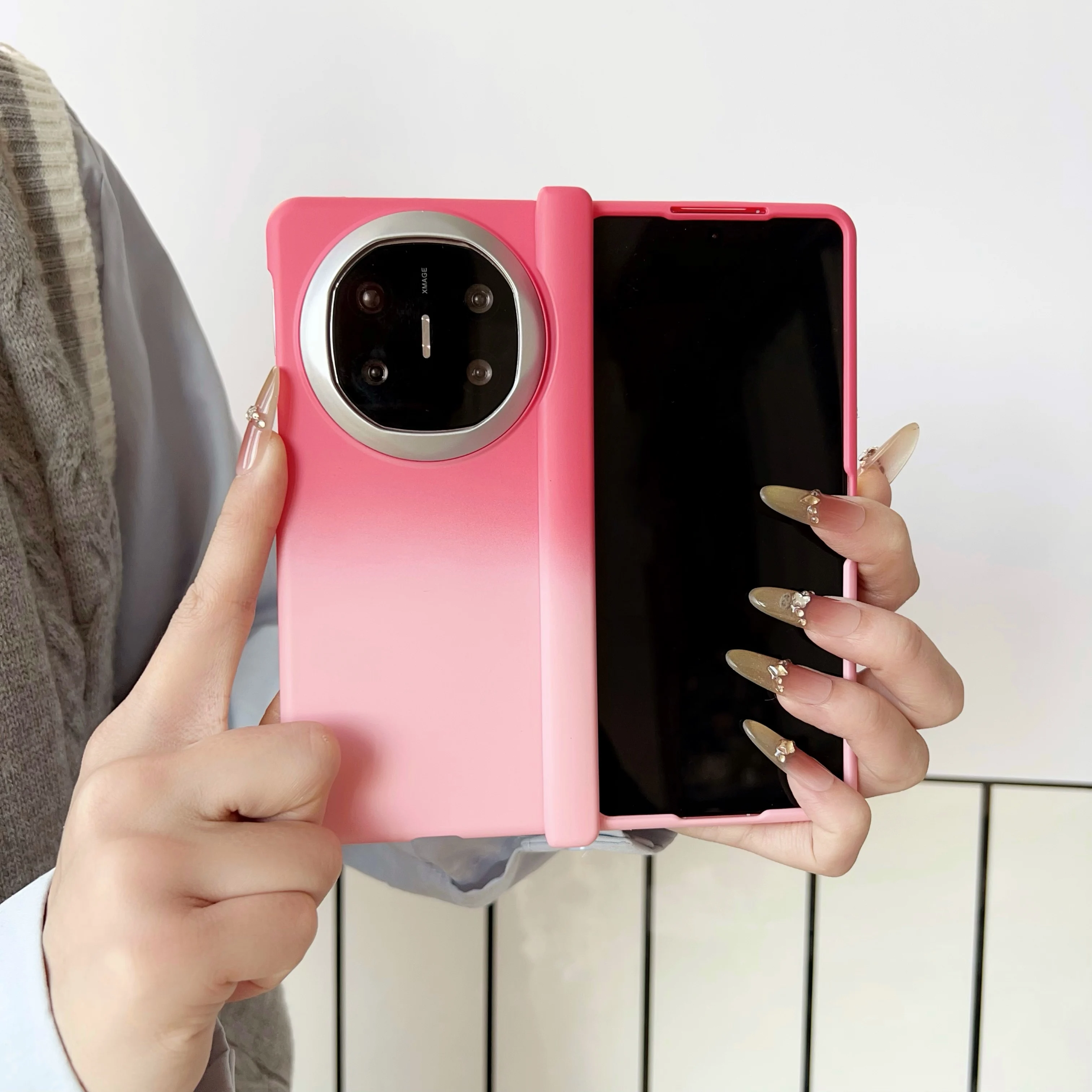 For Huawei Mate X6 X5 X3 Case Magsafe Gradient Texture Hrad Plastic Protector Mobile Phone Cover view 2