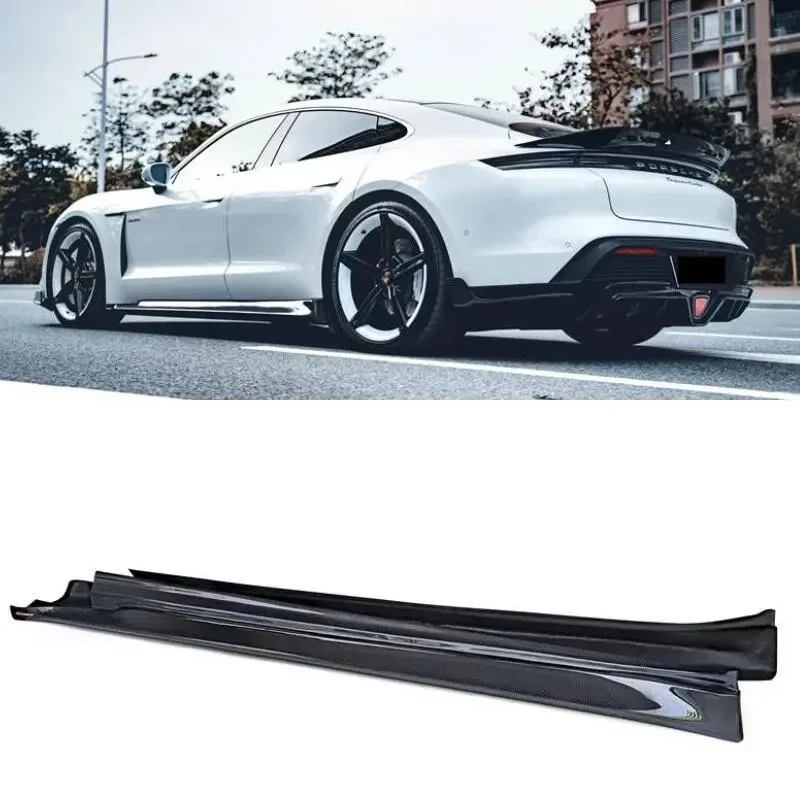 

For Porsche Taycan Turbo / S 2019 2020 2021 2022 2023 Real Carbon Fiber Side Skirt Shovel Full body Kit