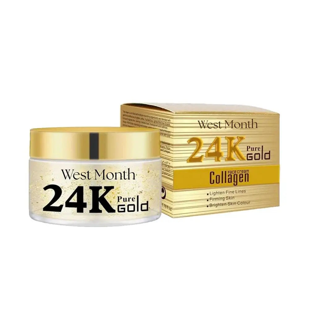 24K Gold Collagenครีมกําจัดริ้วรอยFade Fine Linesควบคุมอาการบวมครีมกระชับน้ํามันWhitening AntiลดบํารุงA A1U1