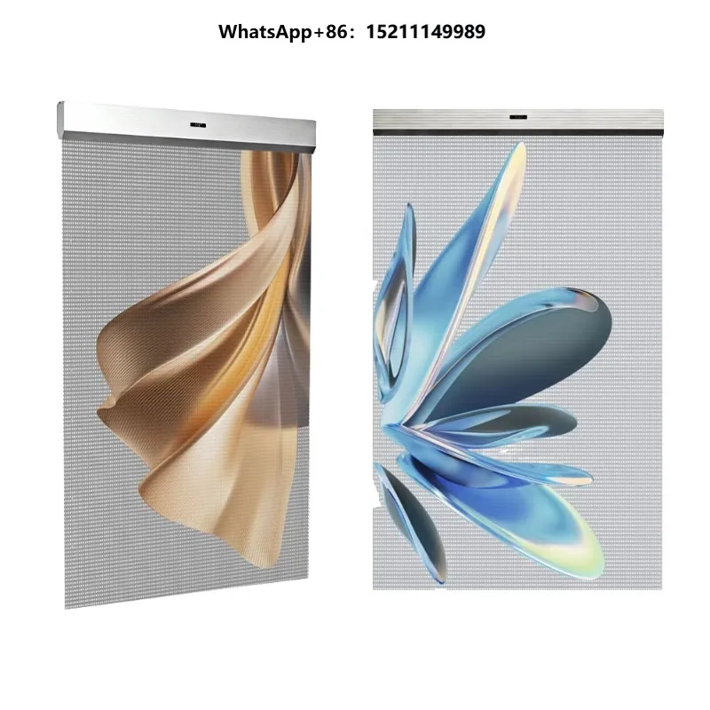 Transparent Flexible LED Film Screen Adhesive Glass Display for Shop Mall Airport Office Front Window Advertising