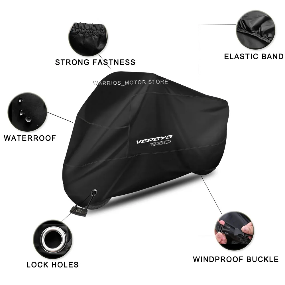 Motorcycle Cover Waterproof Outdoor UV Protector Scooter Rain Cover For KAWASAKI VERSYS 650 VERSYS650 ABS 2010-2020 2019 2015