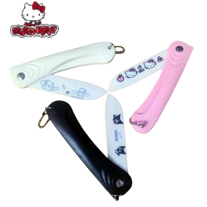 Sanrio Hello Kitty Fruit Knife Anime Kuromi Cinnamoroll Stainless Portable Knife Tool Kitchen Accessories Cartoon Birthday Gifts