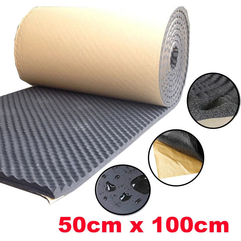 50x100cm 20mm Thicken Car Soundproof Foam Hot Deadening Mat Noise Proof Insulation Pads Noise Insulation Sound Absorbing Sticker 