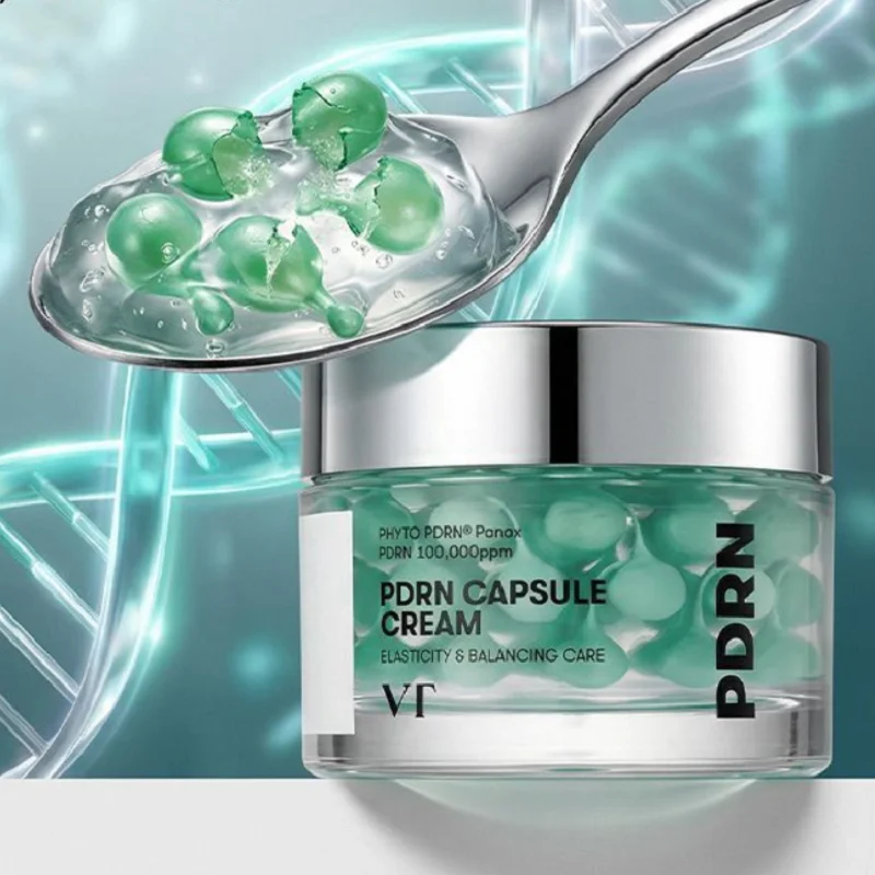 Crema de Cápsulas PDRN para Equilibrar la Elasticidad de la Piel, Esencia Solar con SPF50+ Anti UV y Antienvejecimiento, Mascarilla Nocturna Exfoliante Iluminadora