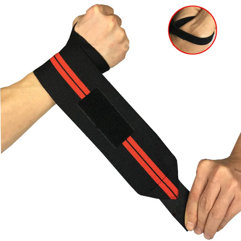 2 Pieces Adjustable Wristband Elastic Wrist Support Bandages for Weightlifting Powerlifting Breathable 3colors Sports Safety