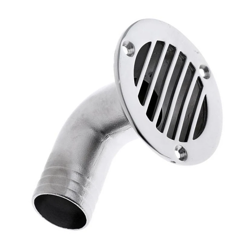 Marine Accessories 316 Stainless Steel 90 Degree 38MM Boat Deck Drain Scupper For Yacht Flatable Fishing Boat