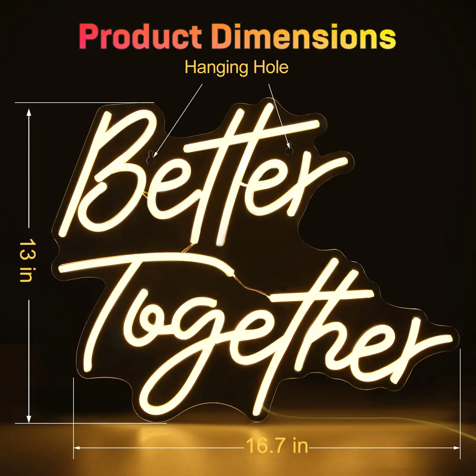 Better Together LED Neon Light Sign Home Art Wall wedding Bar Bedroom aesthetic room Wedding Birthday Party decoraten