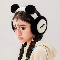 Comfortable Thicken Panda Plush Earmuffs Keep Warmer Windproof Panda Ear Cover Ear Warmers Earflap Winter Ear Cap Female