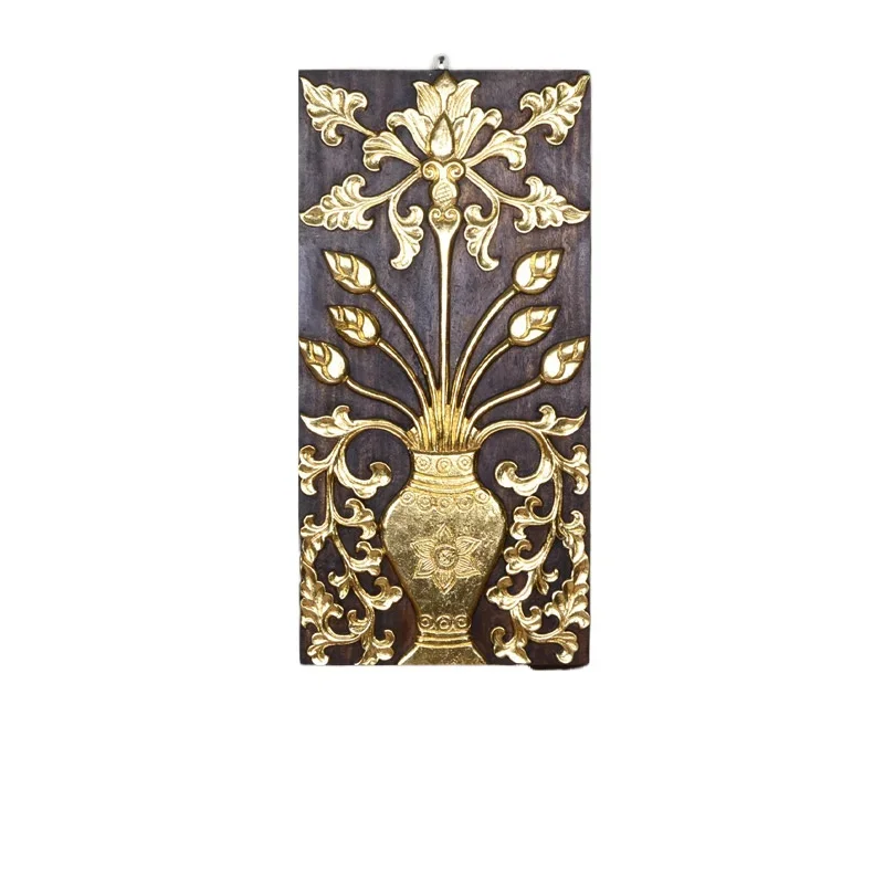

Thailand Living Room Entrance Solid Wood Wall Hanging Southeast Asian Wood Carving Painting Restaurant Decoration Pendant