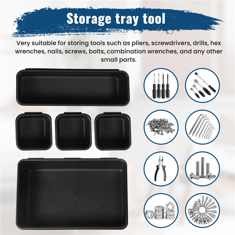 

【Limited Time Offer】Tool Box Drawer Organizer Bins Toolbox Organizer Tray Divider Set Desktop Storage Box Black 32 Pack