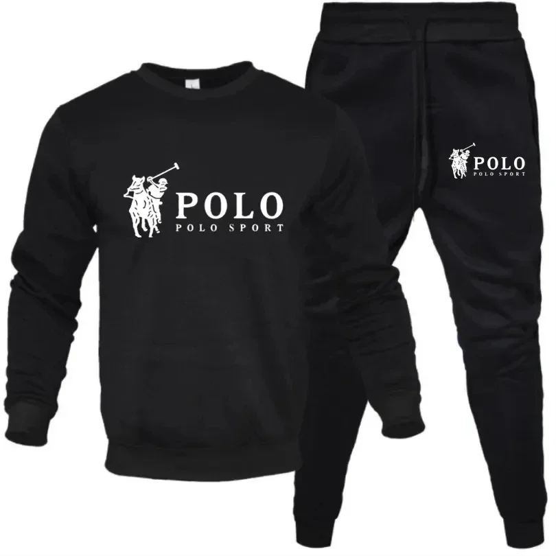 

2025 Spring and autumn pants long sleeve two leisure sports set outdoor printed sports men and women lovers pullover round neck