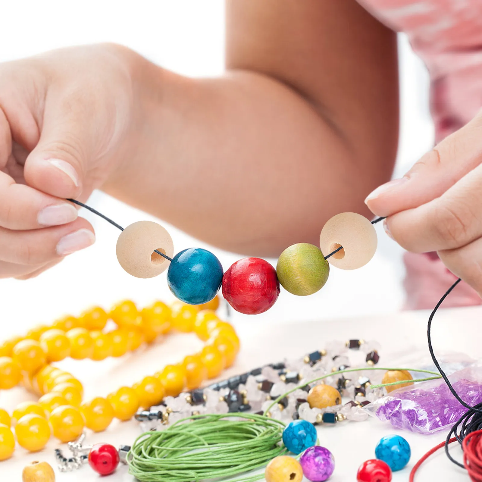 

200 шт. деревянных бусин для рукоделия, круглые неокрашенные деревянные разделительные бусины с отверстием 14 мм, товары для творчества, для поделок, ловцов снов, гирлянд, наполнителя для ваз