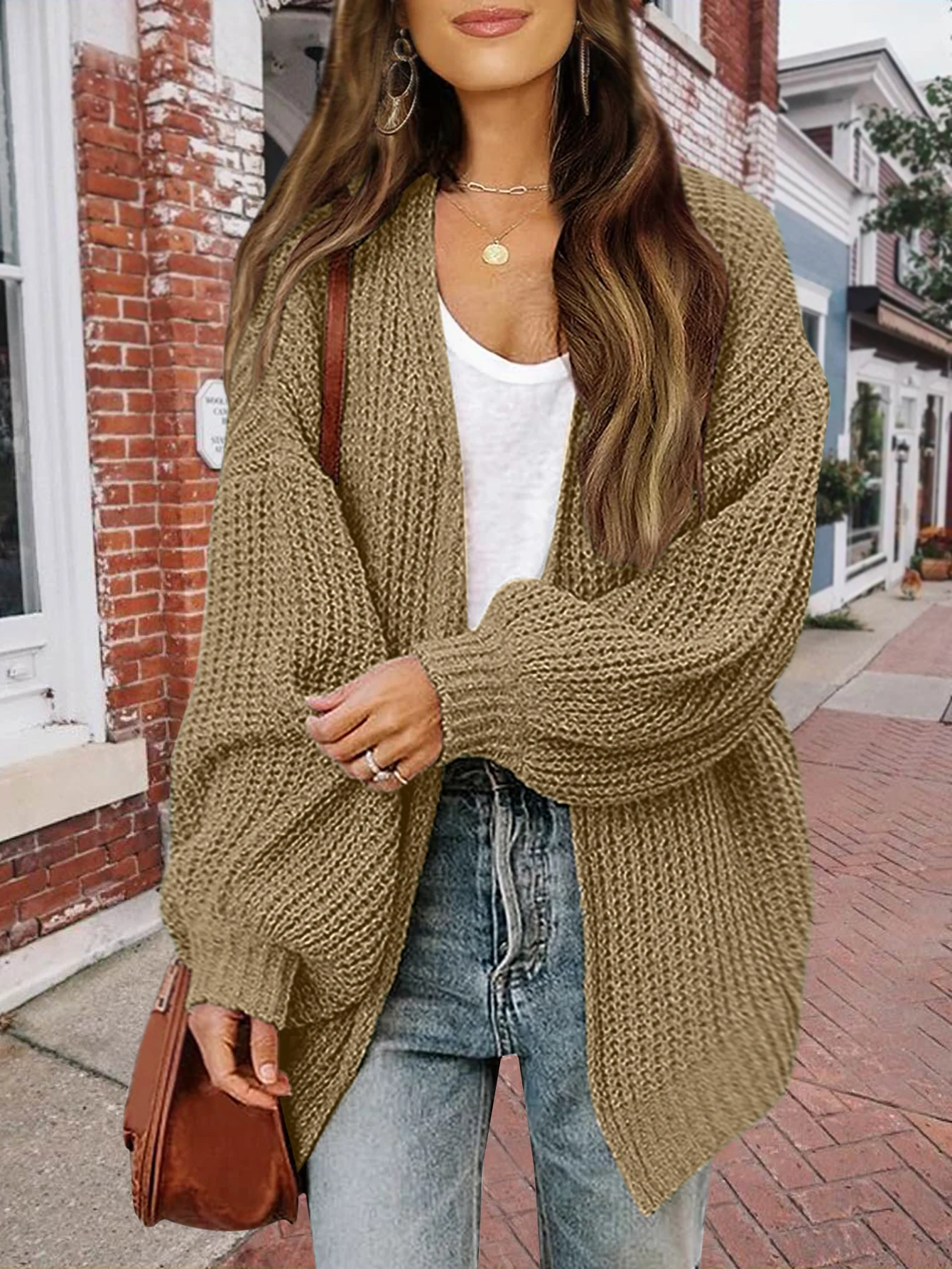 Women Cardigan Jacket Lady Cozy Cardigan Sweater Stylish Autumn Winter Women Knitwear Mid-length Women Sweater Jacket