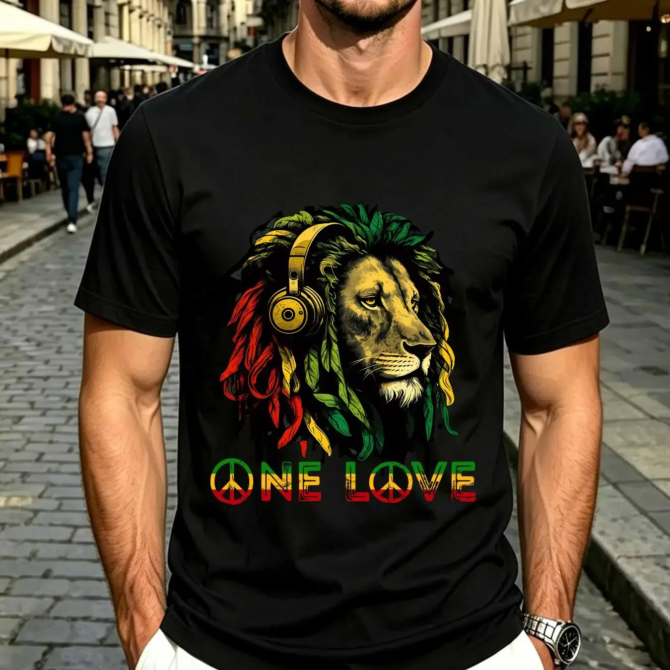 washed T Shirt NEW LIMITED Rasta Reggae Lion Of Judah Jamaican Music Rastafari One Love vintage Washed streetwear Stylish