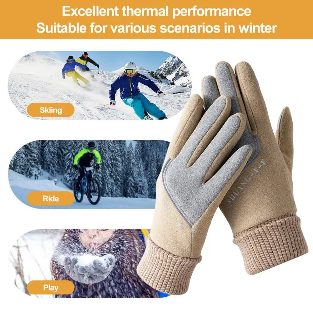 

Touchscreen Winter Gloves Anti-Slip Full Finger Gloves Windproof Thicken Warm Snow Gloves for Outdoor Running Cycling Skiing