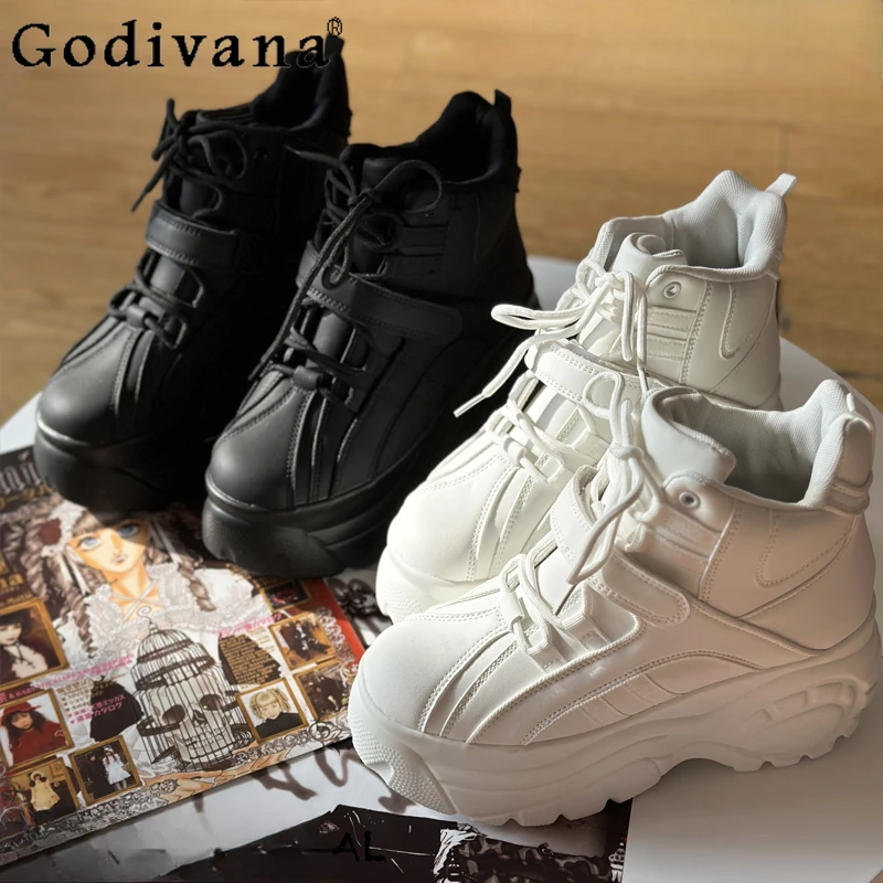 Japanese Style Daily Girls Lace-up Casual Sports Shoes Women's Spring and Autumn Fashion Harajuku Mine Streetwear Platform Shoes