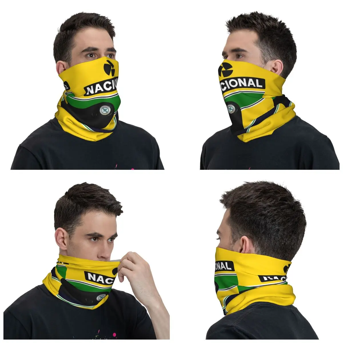 Senna Helmet Ayrton Senna Mask Scarf Accessories Racing Cars Neck Gaiter Bandana Summer Hiking Headwear Unisex All Season