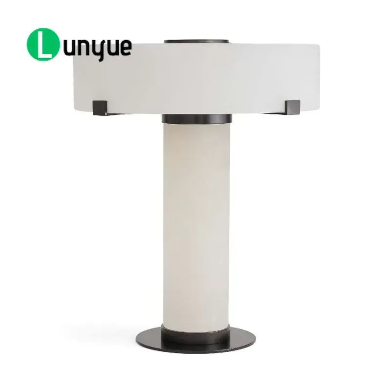 Natural Alabaster Gypsum Stone LED Table Lamp for Hotel Living Room Bedroom Bedside Villa Decorative Lighting Modern Design